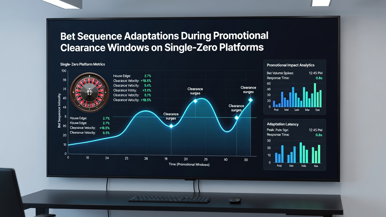 Chart displaying bet sequence adaptations with clearance percentage milestones on single-zero roulette