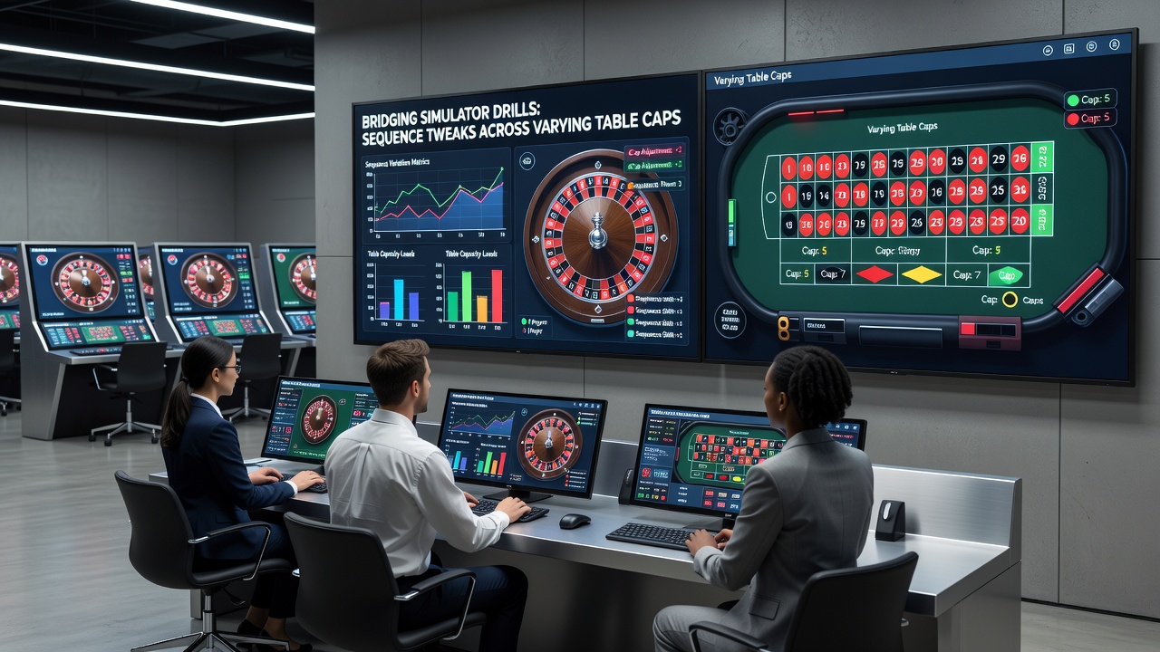 Split view of roulette simulator drill transitioning to live digital table with adjusted betting sequence
