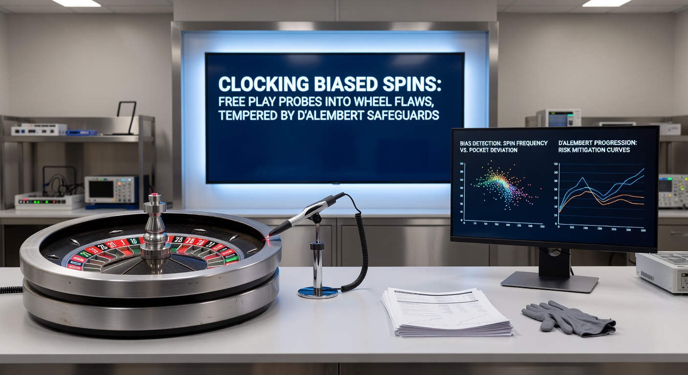 Digital dashboard displaying spin tracking data with charts of biased number frequencies and D'Alembert bet progression