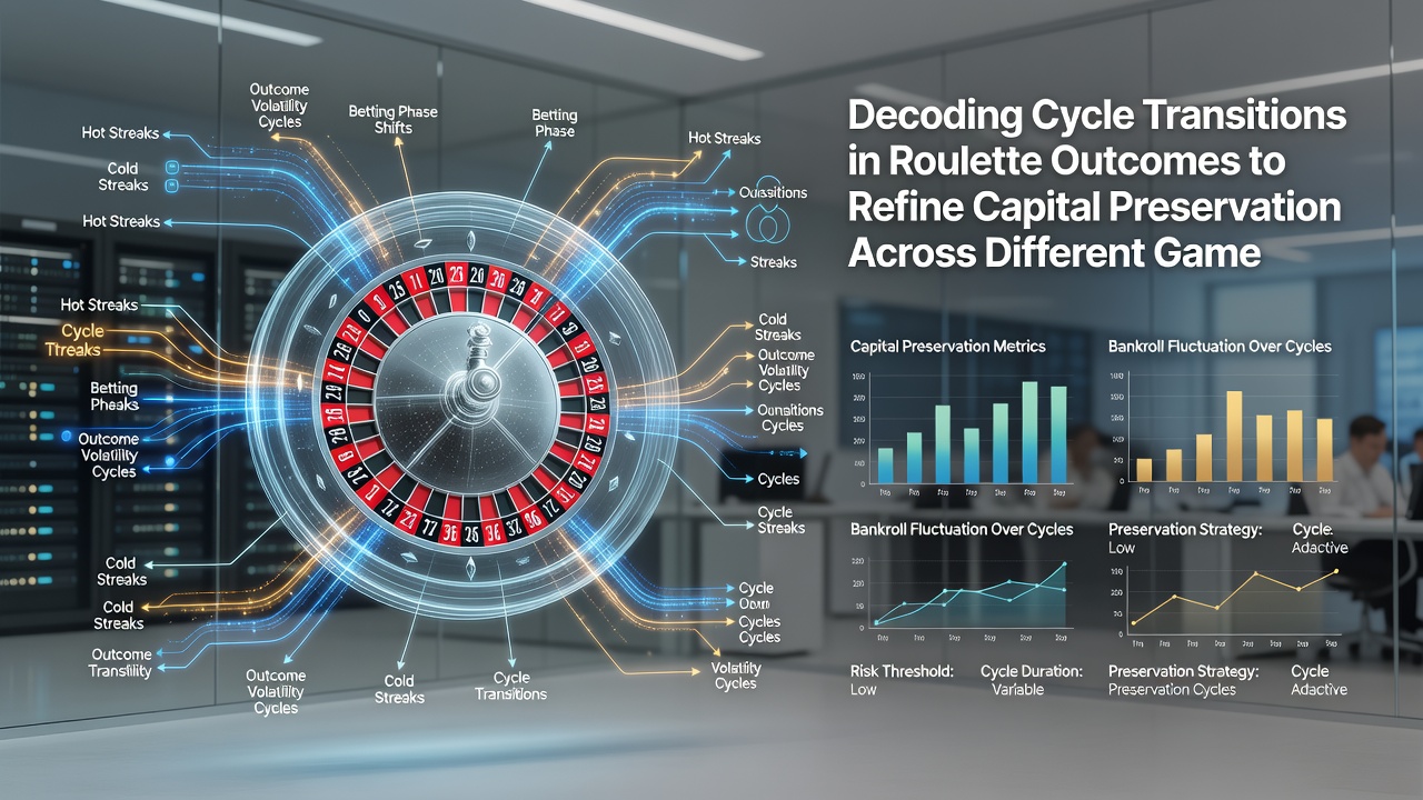 Chart displaying bankroll adjustments during detected cycle transitions in American and French roulette sessions