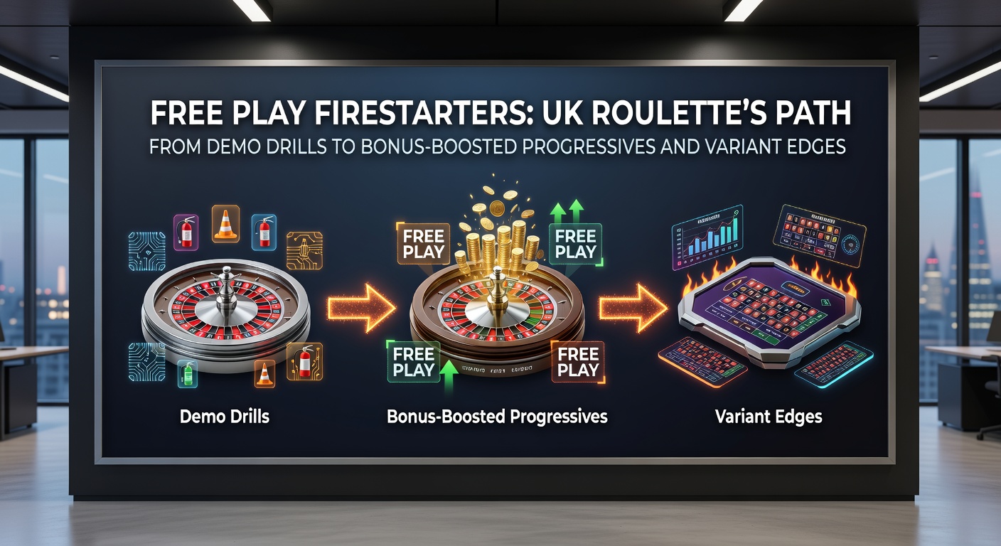 Online roulette demo interface showing European wheel with free play chips stacked nearby