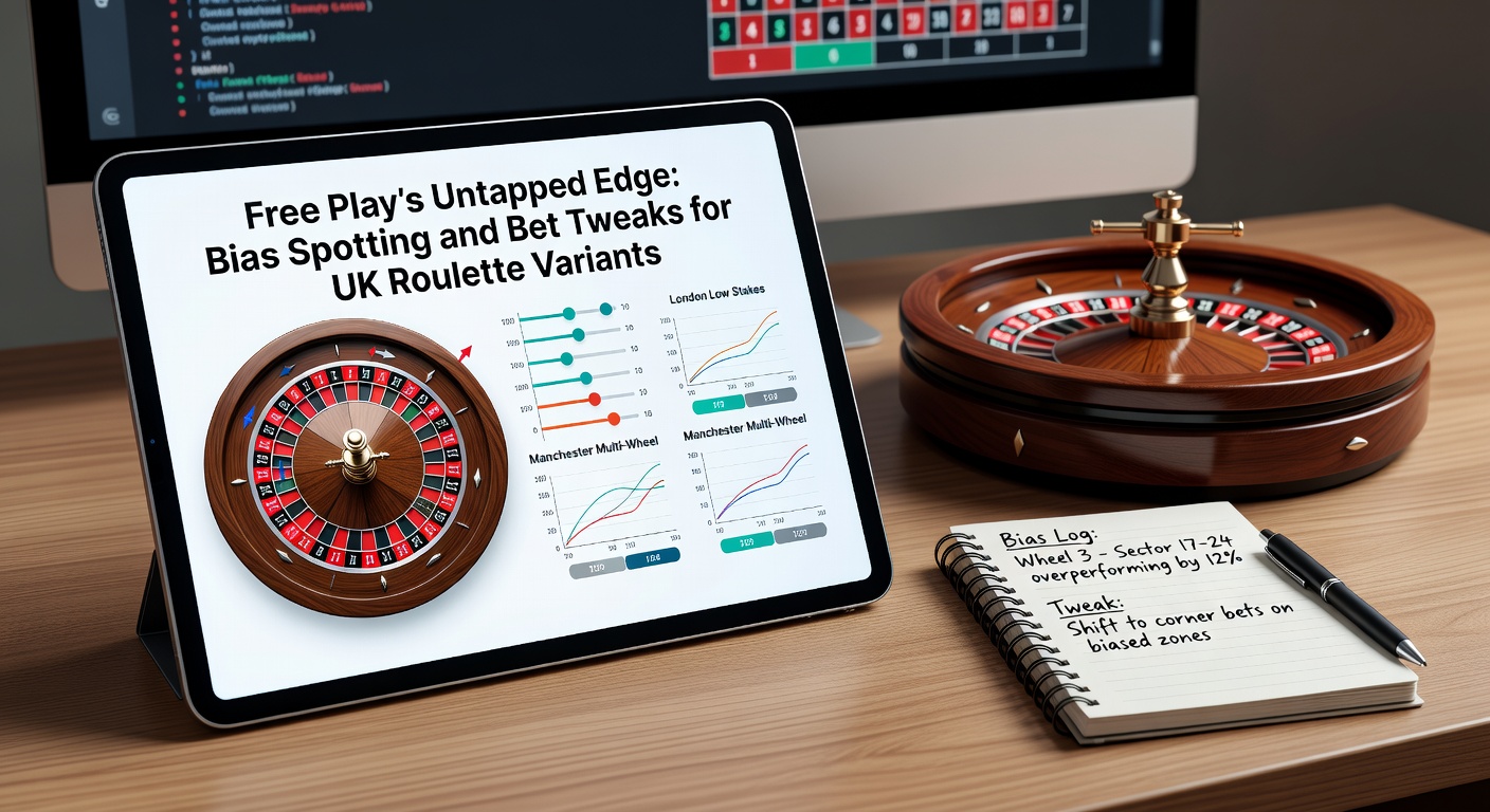Close-up of a roulette betting layout in free play, with highlighted neighbor bet placements and a sidebar displaying bias heatmaps from tracked spins