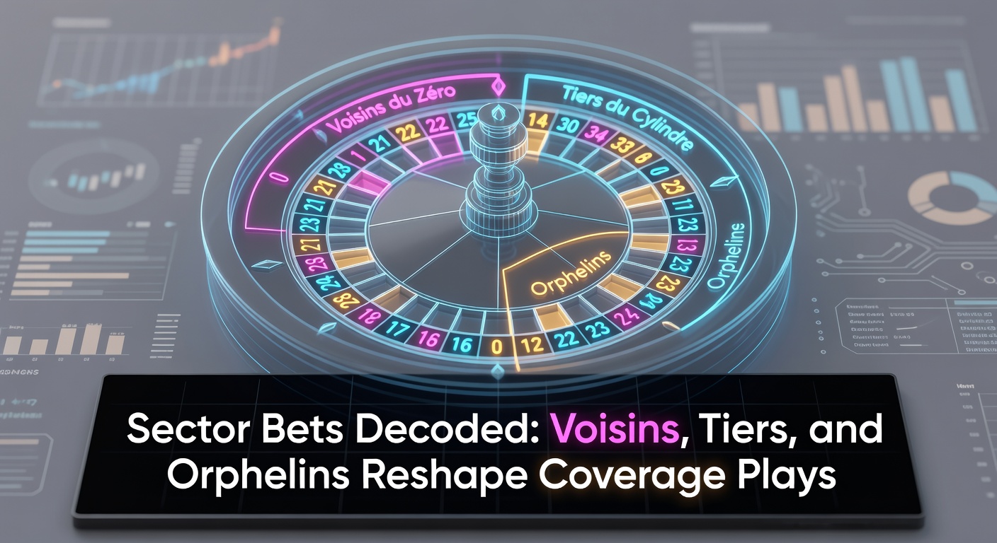 Roulette wheel highlighting Voisins du Zero sector with numbered chips placed strategically around the zero area