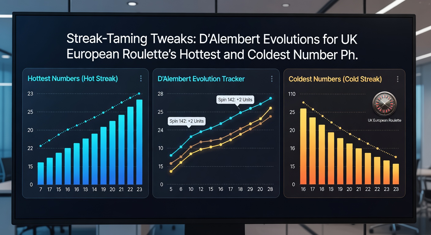 Digital scorecard displaying D'Alembert progression chart adapted for a hot streak phase on a UK online roulette table
