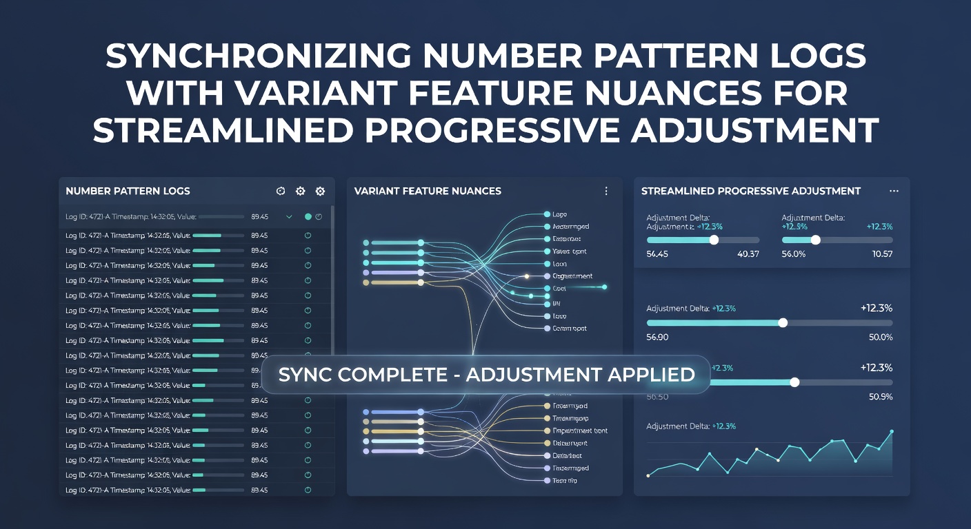 Flow diagram illustrating synchronization steps between number pattern logs and variant features