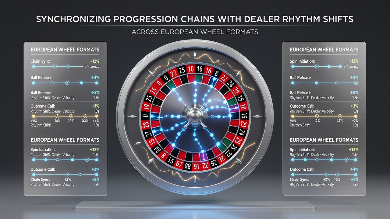 Chart displaying alignment between progression steps and dealer tempo changes in different European roulette formats