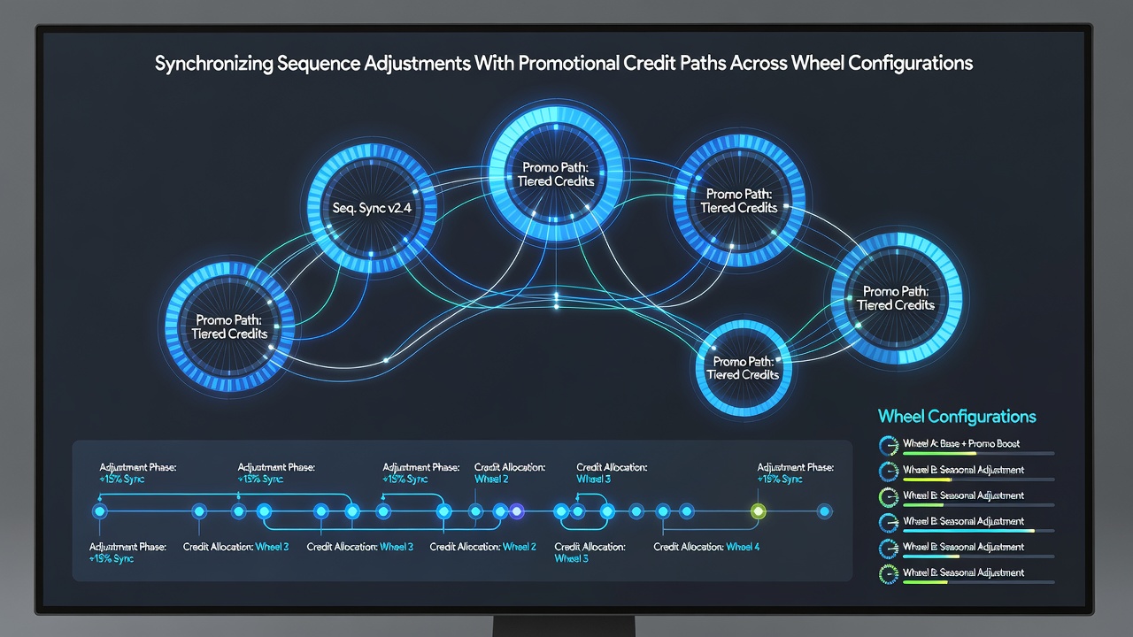 Detailed view of promotional credit allocation paths synchronized with betting sequence steps across multiple roulette wheel types