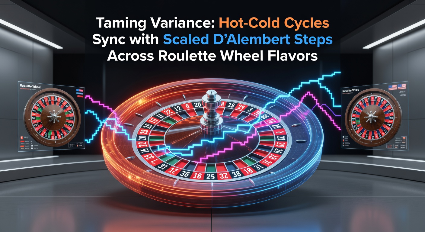 Simulation charts comparing standard D'Alembert versus scaled versions during hot and cold streaks on multiple roulette wheel types